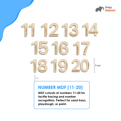 Number Flashcards with MDF (11-20)